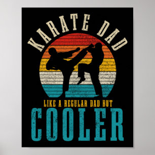 Affiche Papa Karaté Arts Martiaux Drôle Vintage Arts Marti