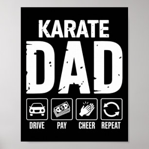 Affiche Papa Karaté Conduire Payer Acclamer Papa D'un Comb