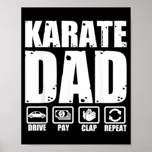 Affiche Papa Karaté Drôle Arts Martiaux Papa Humour Pères