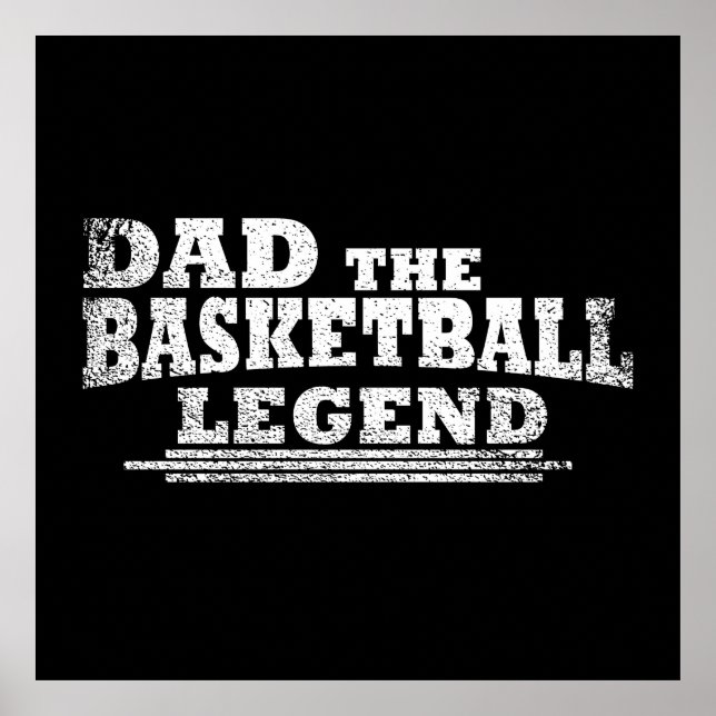 Affiche Papa la légende du basket-ball drôle cadeaux de fê (Devant)