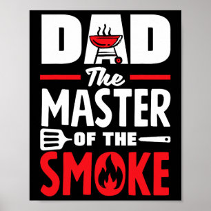 Affiche Papa Le Maître De La Fête des pères Fumée Bbq