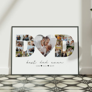Affiche Papa Lettre Cutout 23 Photo Collage Cadeau pour le