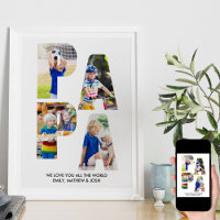 PAPA Lettre Cutout Photo Collage Nom des petits-en