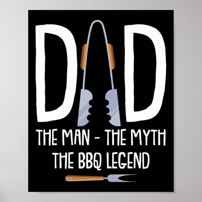 Affiche Papa L'Homme Le Mythe La Légende Du Bbq Rbecue Drô (Devant)