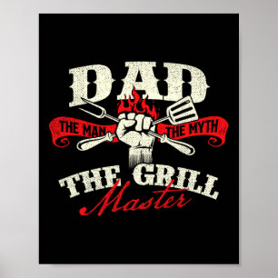 Affiche Papa L'Homme Le Mythe Le Grill Master - Grill Bbq
