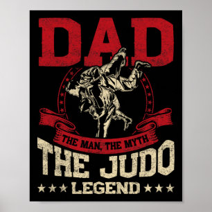 Affiche Papa L'Homme Le Mythe Le Judo Légende Design Pour