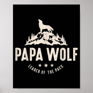 Affiche Papa Loup Fête des Pères Papa Papa Mignon Animal F