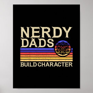 Affiche Papa nerd jeu de rôle jeu D20 jeux de société drôl