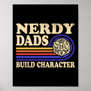 Affiche Papa nerd jeu de rôle jeu D20 jeux de société drôl