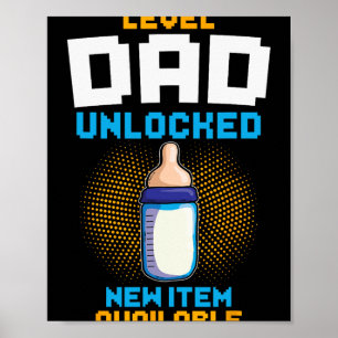 Affiche Papa Niveau Débloqué Annonce de Grossesse Gamer Pa