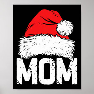 Affiche Papa Noël Maman Noël Famille Pyjama Assortis Mama