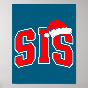 Affiche Papa Noël Sœur Noël de Noël assortis famille Xmas