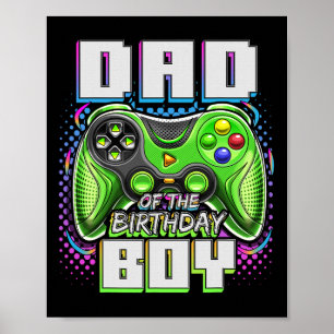Affiche Papa Of The Birthday Boy Matching Video Game Birth