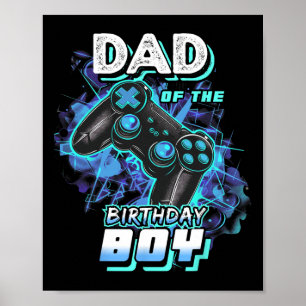 Affiche Papa Of The Birthday Boy Matching Video Game Birth