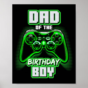 Affiche Papa Of The Birthday Boy Matching Video Game Birth
