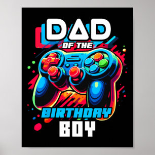 Affiche Papa Of The Birthday Boy Matching Video Game Birth