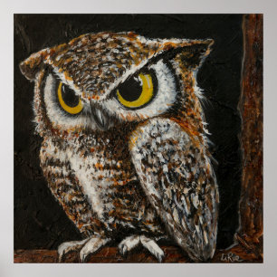 Affiche Papa Owl, Bird Wise Feathes