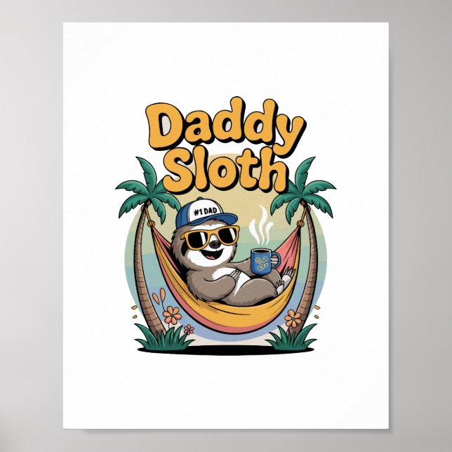Affiche Papa paresseux coupé (Devant)