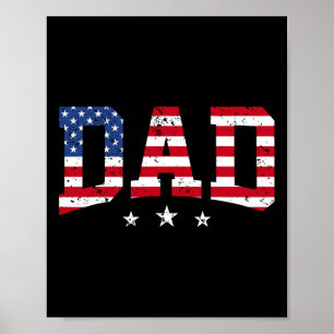 Affiche Papa patriotique américain Fête des pères Drapeau