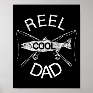 Affiche Papa pêche à la bobine Papa blague drôle cool