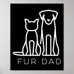 Affiche Papa Pet Lover Chat Chien Papa Mari Fantaisie Père