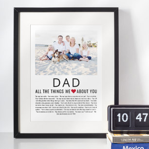 Affiche Papa Photo Choses Que Nous Aimons De Votre Fête de