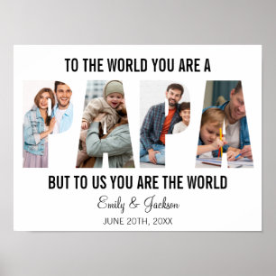 Affiche Papa Photo Collage Anniversaire Papa Présent Papa