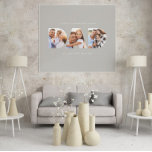 Affiche Papa photo typographie moderne enfant cadeau gris<br><div class="desc">Papa multi photo moderne typographie cadeau enfant. Fête des pères,  anniversaire ou cadeau de noël idéal. L'arrière - plan gris beige peut être changée en fonction de votre décoration.</div>