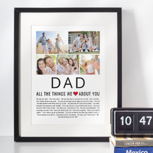 Affiche Papa Photos Choses Que Nous Aimons De Vous Fête de