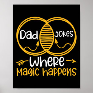 Affiche Papa plaisante où la magie arrive Premium