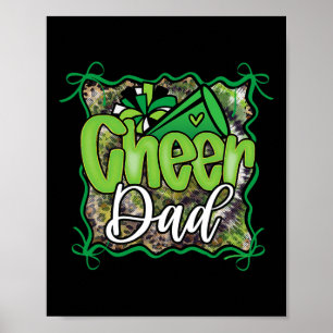 Affiche Papa Pom-Pom de Cheerleading Coquette Verte Mégaph