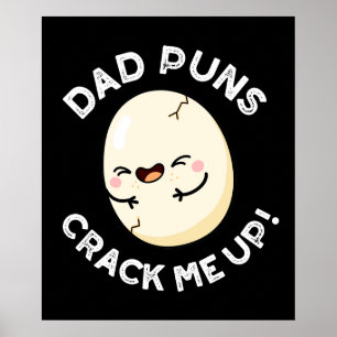 Affiche Papa Puns M'Accroche Drôle Oeuf Pun Dark BG