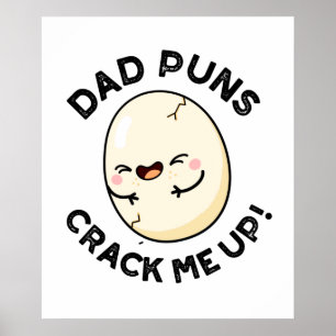 Affiche Papa Puns M'Accroche Un Jeu D'Oeufs Drôle