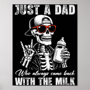 Affiche Papa qui est revenu avec un squelette de lait pour