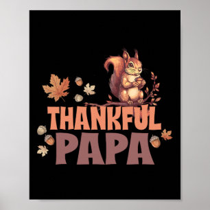 Affiche Papa reconnaissant écureuil joueur sur branche d'é