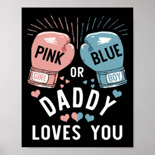 Affiche Papa Rose Ou Bleu Vous Aime Boxer Genre Révéler