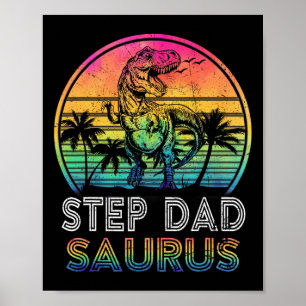 Affiche Papa Saurien à étapes Dinosaure Papa Saurus Famill