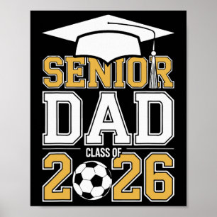 Affiche Papa senior Cl de 2026 Diplômé Football 2026 Diplô