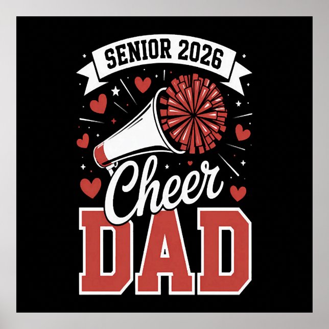 Affiche Papa senior de cheerleader fier 2026 (Devant)