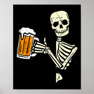 Affiche Papa squelette d'Halloween Costume crâne drôle par