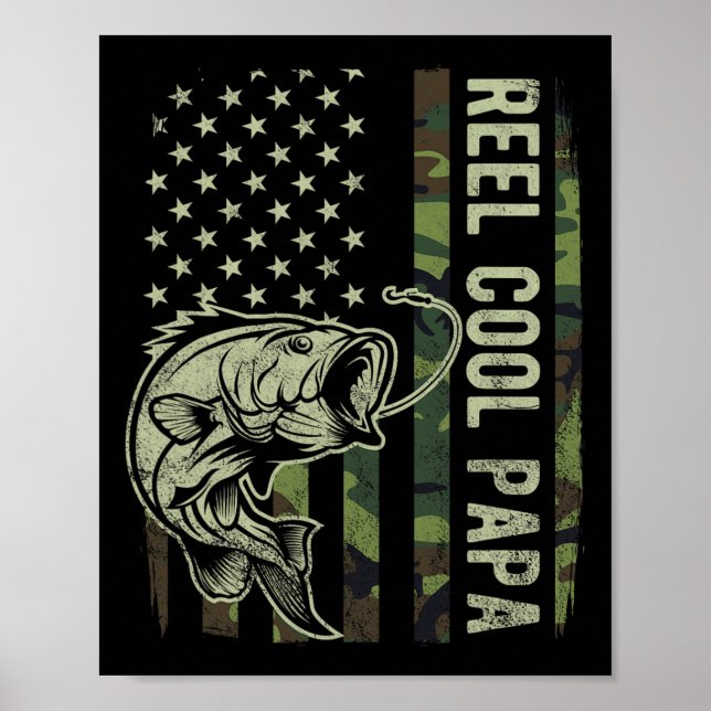 Affiche Papa Super Chouette Camouflage Drapeau Américain F (Devant)