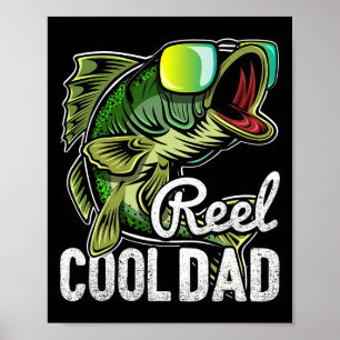 Affiche Papa super cool lunettes de soleil de pêche drôle 