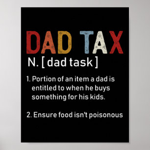 Affiche Papa Taxes Fête des pères Sarcastique Awesome Dads