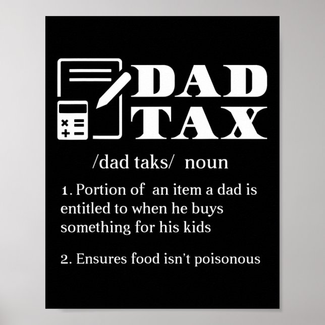 Affiche Papa - Vêtements de définition de l'impôt (Devant)