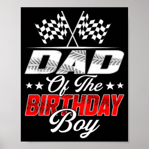 Affiche Papa voiture de course du garçon d'anniversaire fa