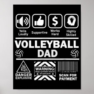 Affiche Papa Volley-ball Contenu Drôle de Père de Sport