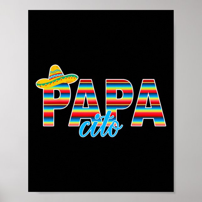 Affiche Papacito Serape Mexicaine Sombrero Cinco De Mayo (Devant)