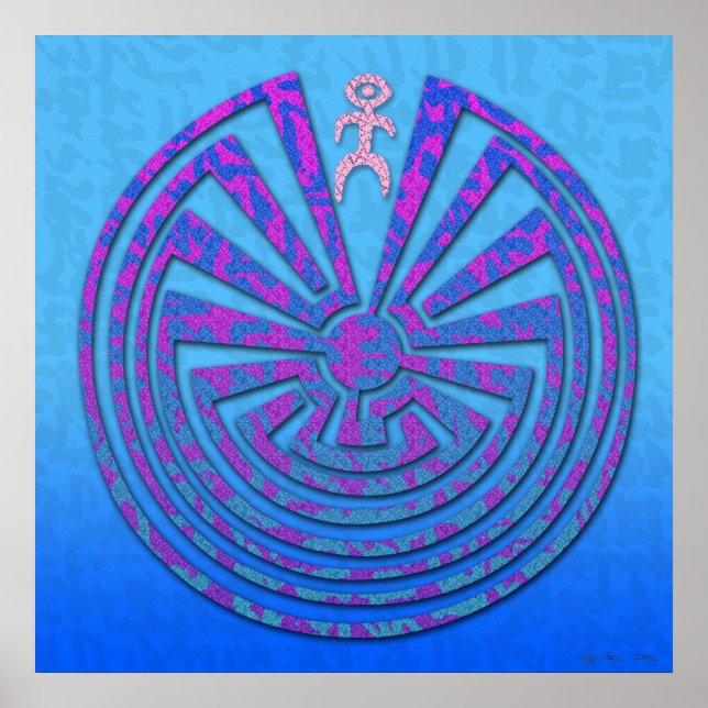 Affiche Papago Maze bleu et violet (Devant)