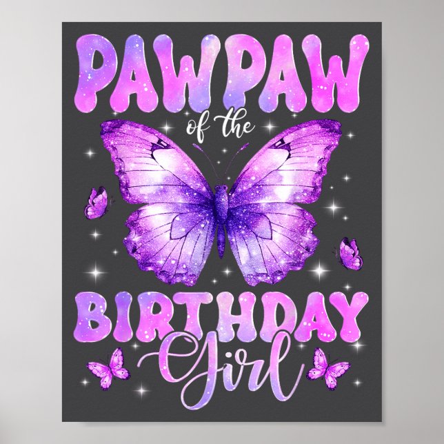 Affiche Papapapouille du papillon de la fille d'anniversai (Devant)