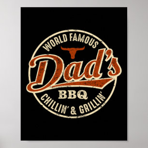 Affiche Papa's Bbq Chilling Et Grilling Vintage